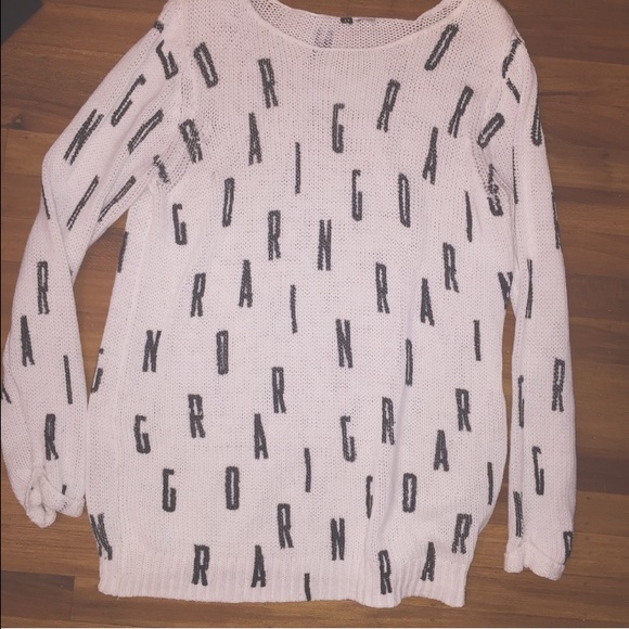 Black and white letter sweater