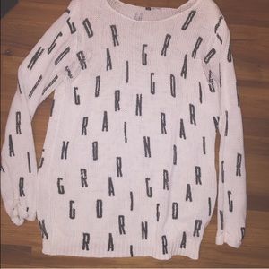 Black and white letter sweater