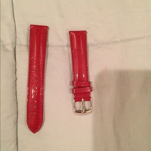 Red leather Michele watch band for the CSX