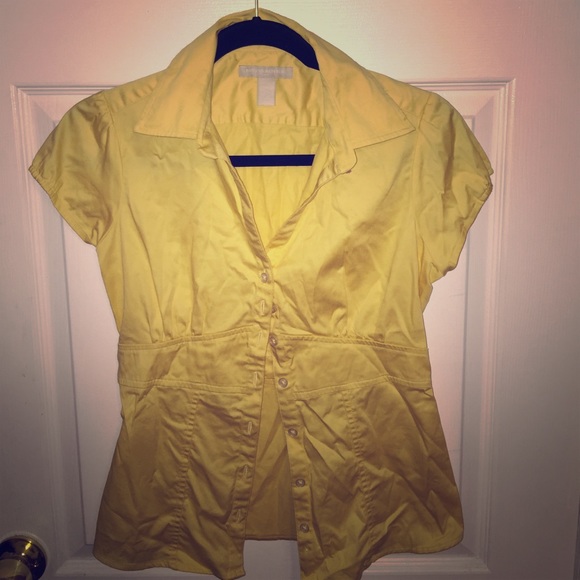 Banana republic yellow  button shirt
