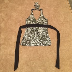 Black & white halter top
