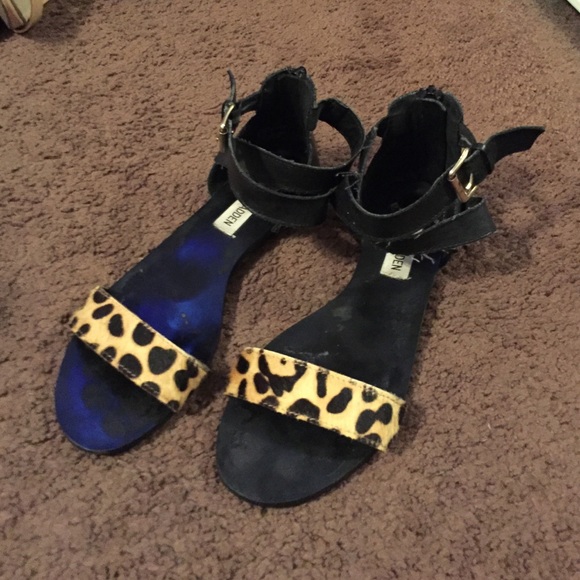 Cheetah print strappy sandals