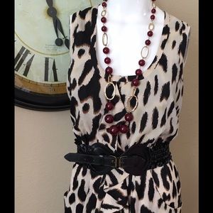 Calvin Klein leopard print ruffle dress