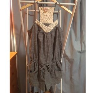 Mossimo Supply Co. Denim and Lace Romper
