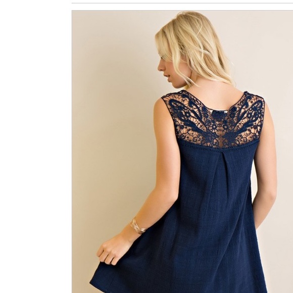 Navy Lace Dress - Picture 2 of 3