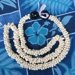 30" White Shell Lei from Hawaii