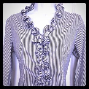 Express Studio Design Long Sleeves Ruffled Shirt M