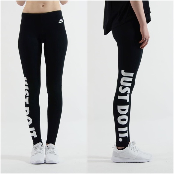 Nike Just Do It Black + White Leggings - Picture 2 of 3