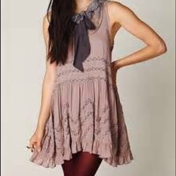 Free people voile lace trapeze in dusty lilac