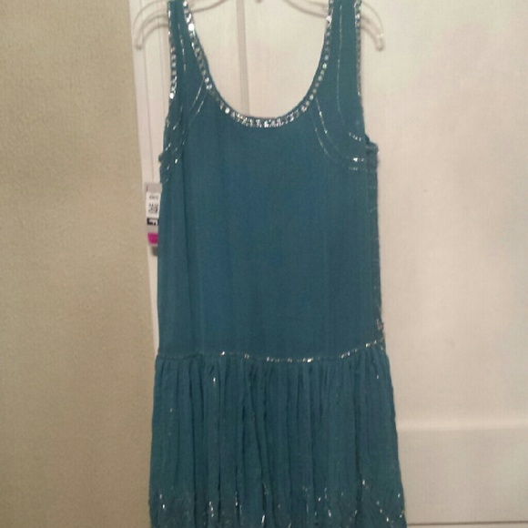 ROMEO&JULIET Couture teal flapper dress