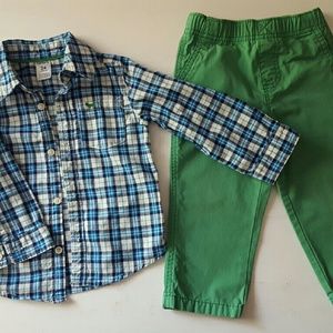 Carters button down shirt and pants