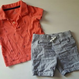 Carters polo and shorts set