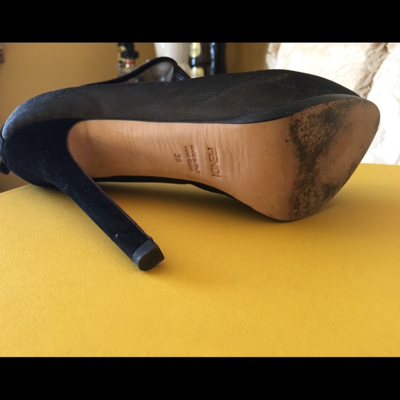Fendi Nude and Black Mesh Booties - Picture 4 of 4