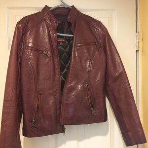 Burgundy leather Jacket