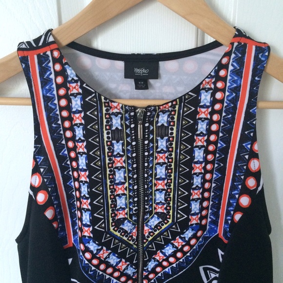 SOLD | Front Zip Fit and Flare Tribal Dress - Picture 4 of 4