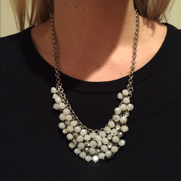 Francesa's Silver and Clear Beaded Necklace
