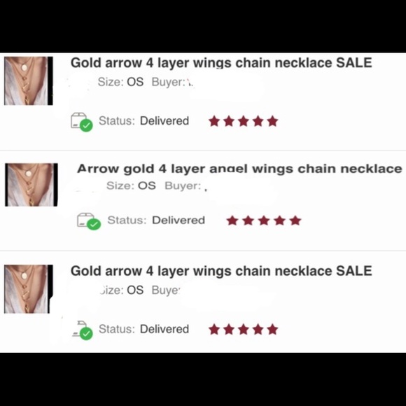 Gold arrow 4 layer wings chain necklace 2 hr sale - Picture 4 of 4