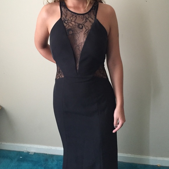 Bloomingdale's Dresses Bloomingdales Black Lace Prom Dress Poshmark