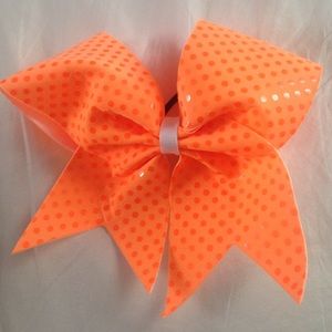 Neon Orange Dotted Bow