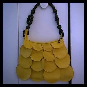 Awesome yellow leather handbag