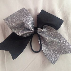 Black & Silver Sparkle Bow