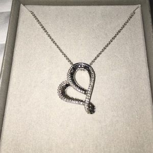 ONE DAY SALE! ZALES diamond tilted heart pendant