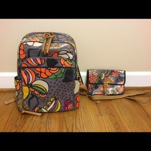 Fossil Backpack & Matching Side Purse
