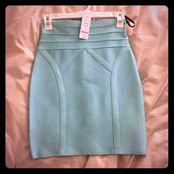 Mint green Bebe body con skirt
