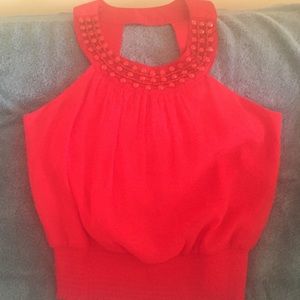Red cut out back top