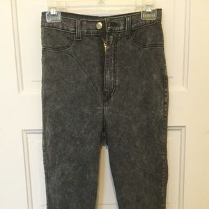 High-waisted acid wash skinny jean