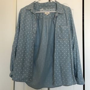 Madewell polka dot button down!