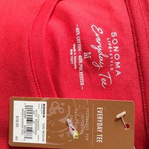 Sonoma long sleeve red tee-shirt. MED. NWT