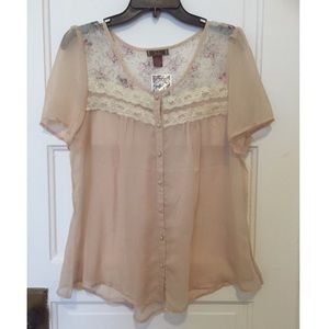 Sheer Blouse with floral print