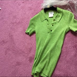 Chanel shimmer green shirt