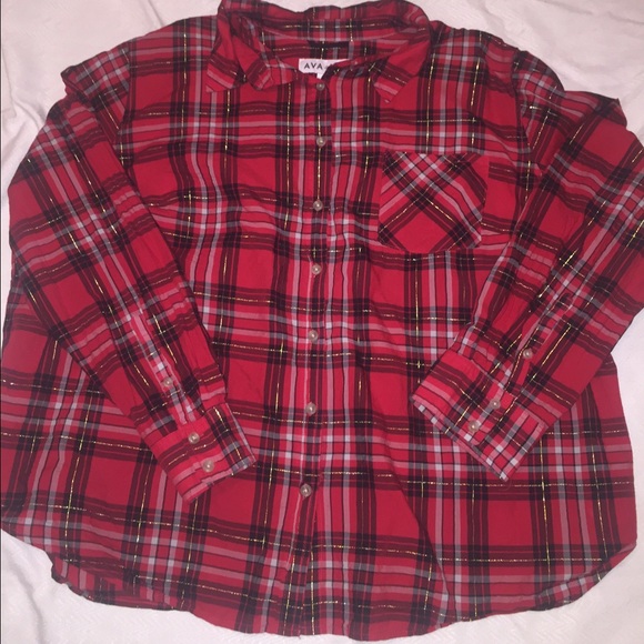 Ava & Viv Plaid Button Down