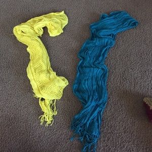 Yellow and Turquoise Scarves