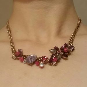 Purple + Pink Flower Necklace from Bestey Johnson