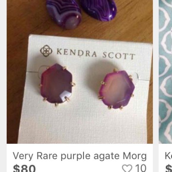 ISO Kendra Scott purple agate Morgan stud Was On M - Picture 2 of 3