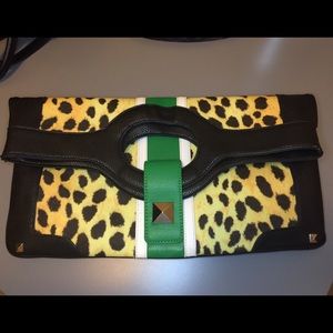 GX cheetah print clutch