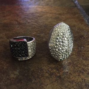 2 crystal rings size small. Comes in box