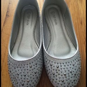 Silver Beaded Flats