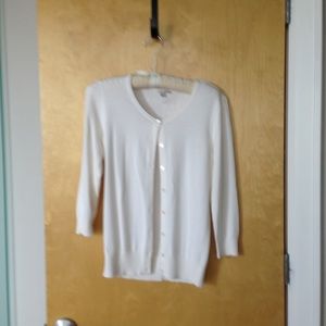 White cardigan sweater by Halogen.