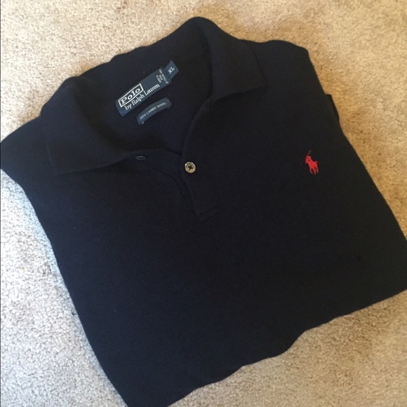 Polo Ralph Lauren Long-sleeved Polo Sweater - Navy - Picture 1 of 2