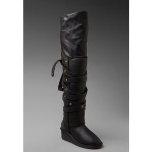 Koolaburra Over knee wrap wedge boots size 6