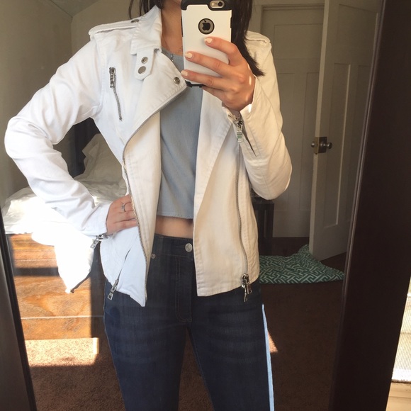 Hudson White Cynic Moto Denim Jacket