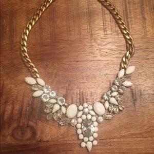 Jcrew White Crystal Encrusted Collar Necklace