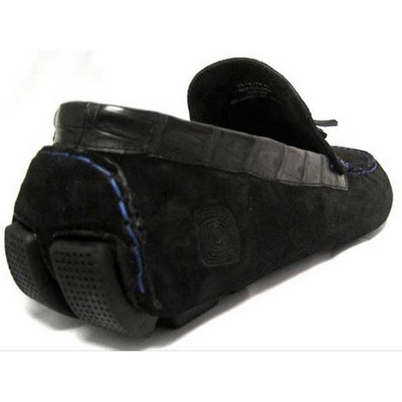 Men\'s Suede Car Shoe with Real Crocodile Details main image 4