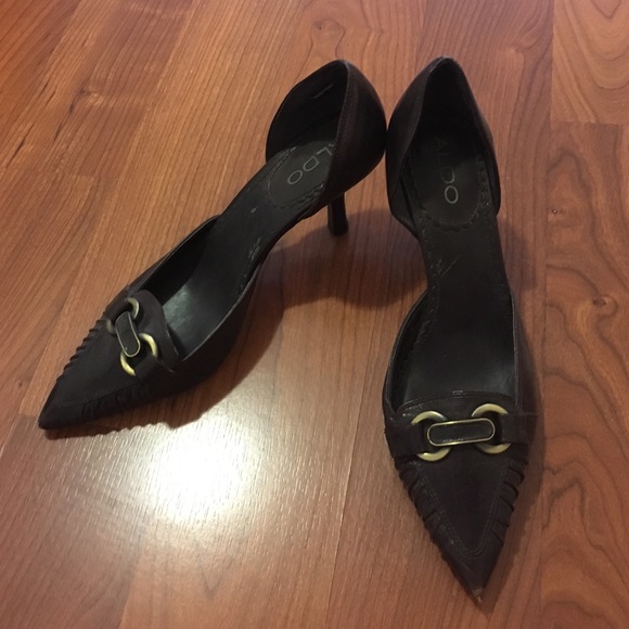 Aldo Brown Leather Heels Size 6