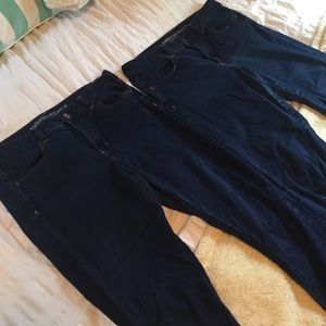 AE dark wash high-rise jeggings