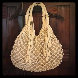 Fringed Linen Rope Bag